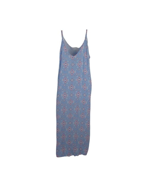 Simply Southern Blue Aztec Print Cotton Maxi Dress Adjustable Straps XL Summer - Picture 3 of 7